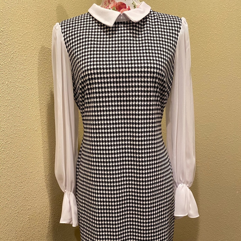 houndstooth midi dress